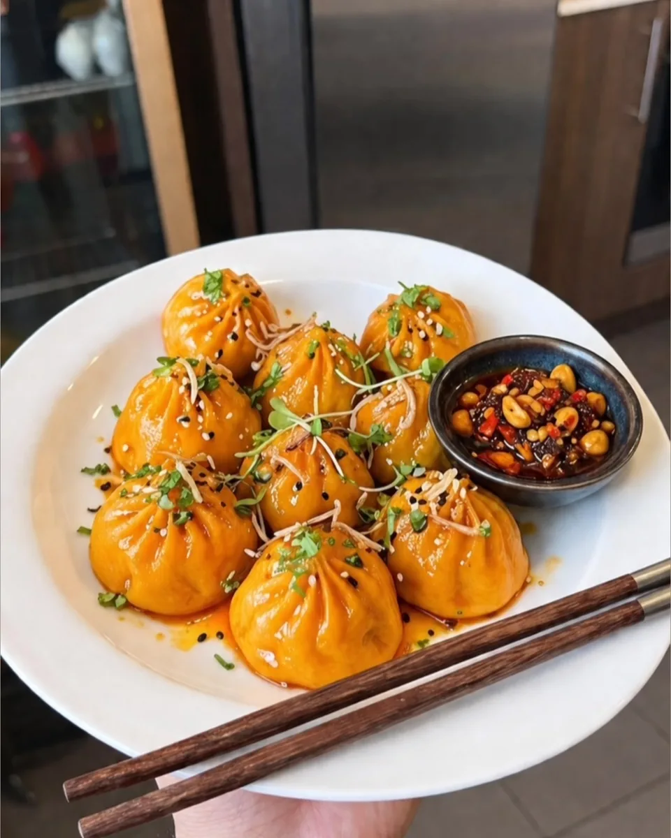 Momos à l’huile pimentée maison